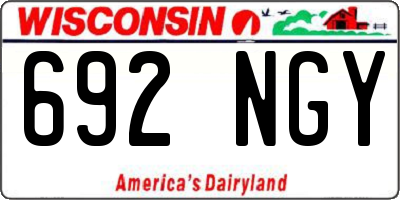 WI license plate 692NGY