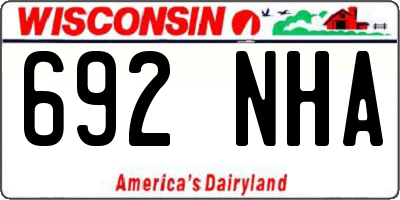 WI license plate 692NHA