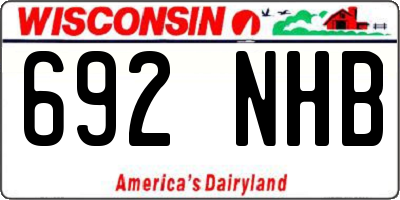 WI license plate 692NHB