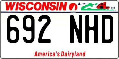 WI license plate 692NHD