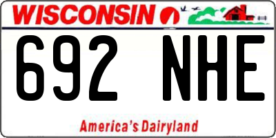 WI license plate 692NHE