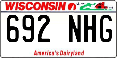 WI license plate 692NHG