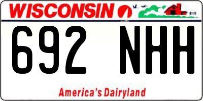 WI license plate 692NHH