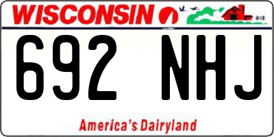 WI license plate 692NHJ