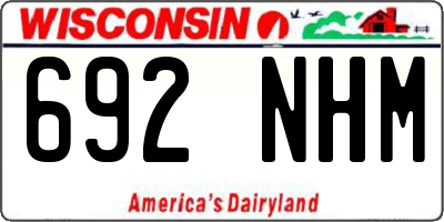 WI license plate 692NHM