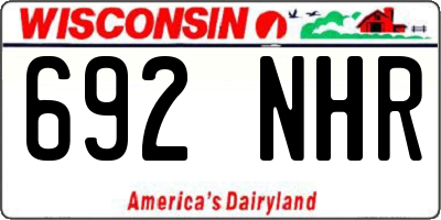 WI license plate 692NHR