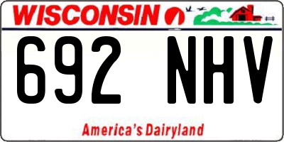 WI license plate 692NHV