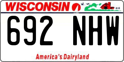 WI license plate 692NHW