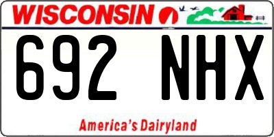 WI license plate 692NHX