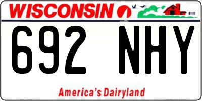 WI license plate 692NHY