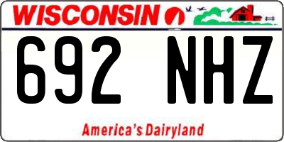 WI license plate 692NHZ
