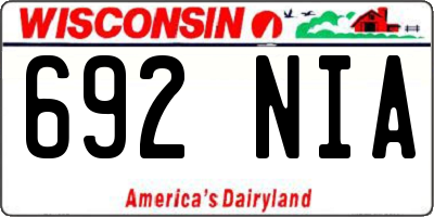 WI license plate 692NIA