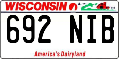 WI license plate 692NIB