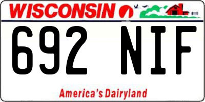 WI license plate 692NIF