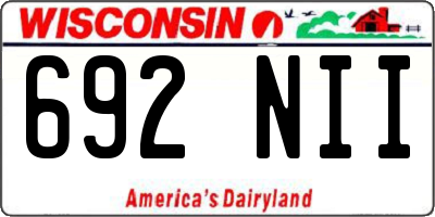 WI license plate 692NII