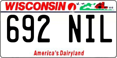 WI license plate 692NIL