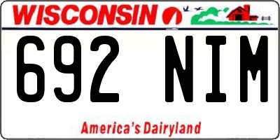 WI license plate 692NIM