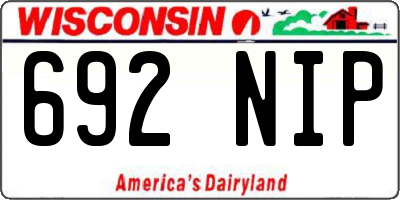 WI license plate 692NIP