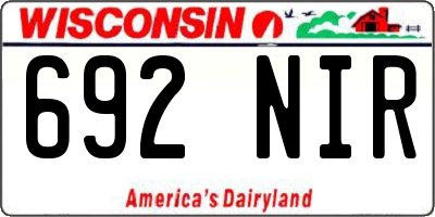WI license plate 692NIR