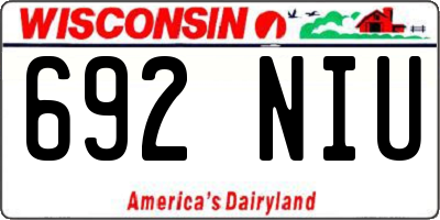 WI license plate 692NIU