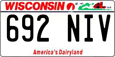 WI license plate 692NIV