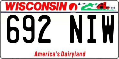 WI license plate 692NIW