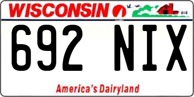 WI license plate 692NIX
