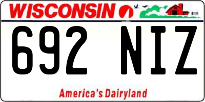 WI license plate 692NIZ