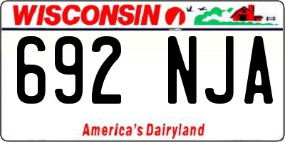 WI license plate 692NJA