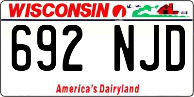 WI license plate 692NJD