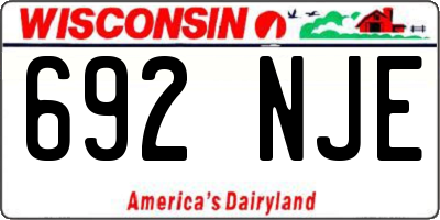 WI license plate 692NJE