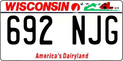 WI license plate 692NJG