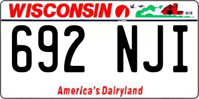 WI license plate 692NJI