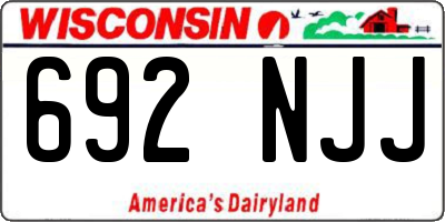 WI license plate 692NJJ