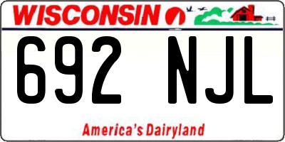 WI license plate 692NJL