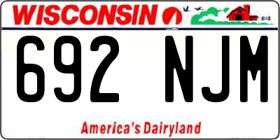 WI license plate 692NJM