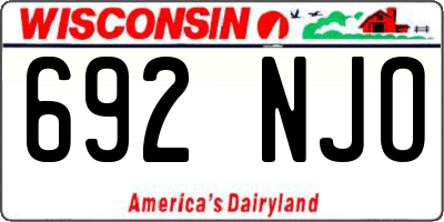 WI license plate 692NJO