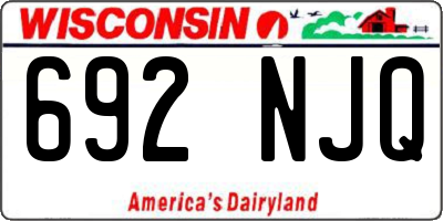 WI license plate 692NJQ