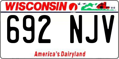 WI license plate 692NJV