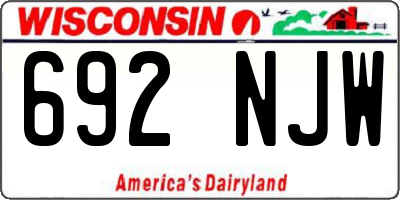 WI license plate 692NJW