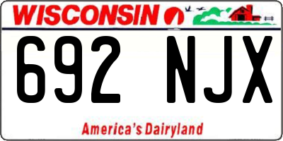 WI license plate 692NJX