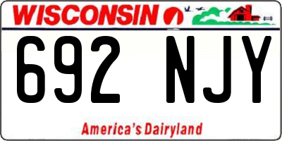 WI license plate 692NJY