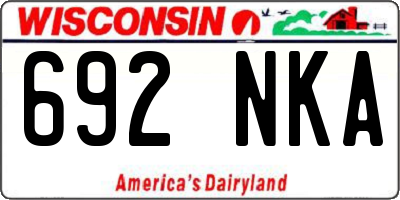 WI license plate 692NKA