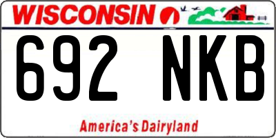 WI license plate 692NKB