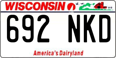 WI license plate 692NKD