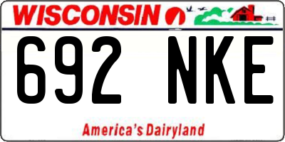 WI license plate 692NKE