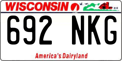 WI license plate 692NKG