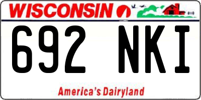 WI license plate 692NKI