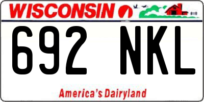WI license plate 692NKL