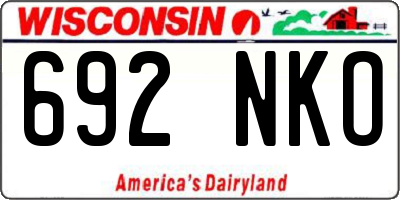WI license plate 692NKO
